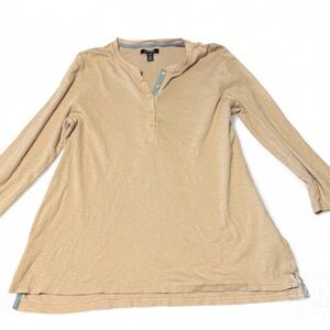 Chaps Beige Long Sleeve Blouse